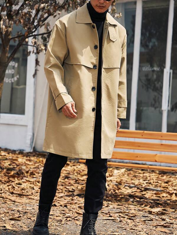 Beige Trenchcoat til Mænd – Klassisk, Let og Alsidig - My Store