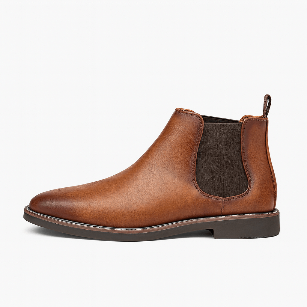 Herrestøvler i Læder – Tidsløs Slip - On med Elastiske Paneler - My Store