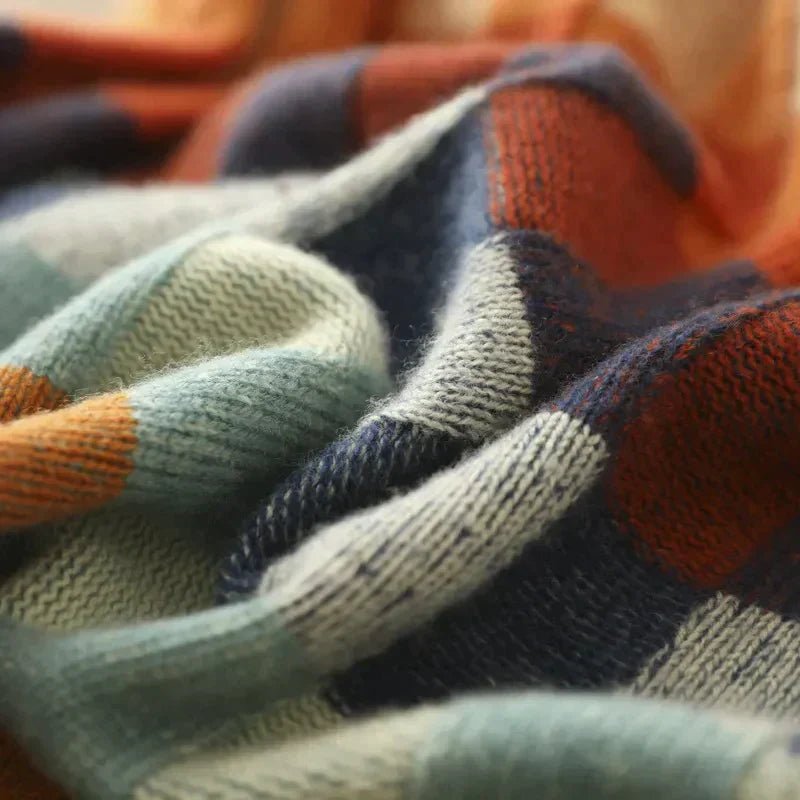 Patchwork Rullekrave Sweater – Kreativt Design og Luksuriøs Komfort - My Store