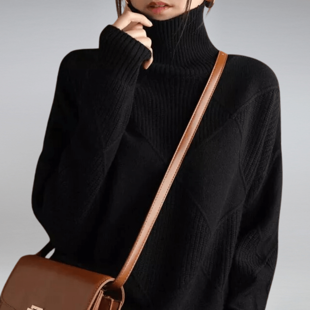 Elena women's cashmere roll-neck sweater – view 4
