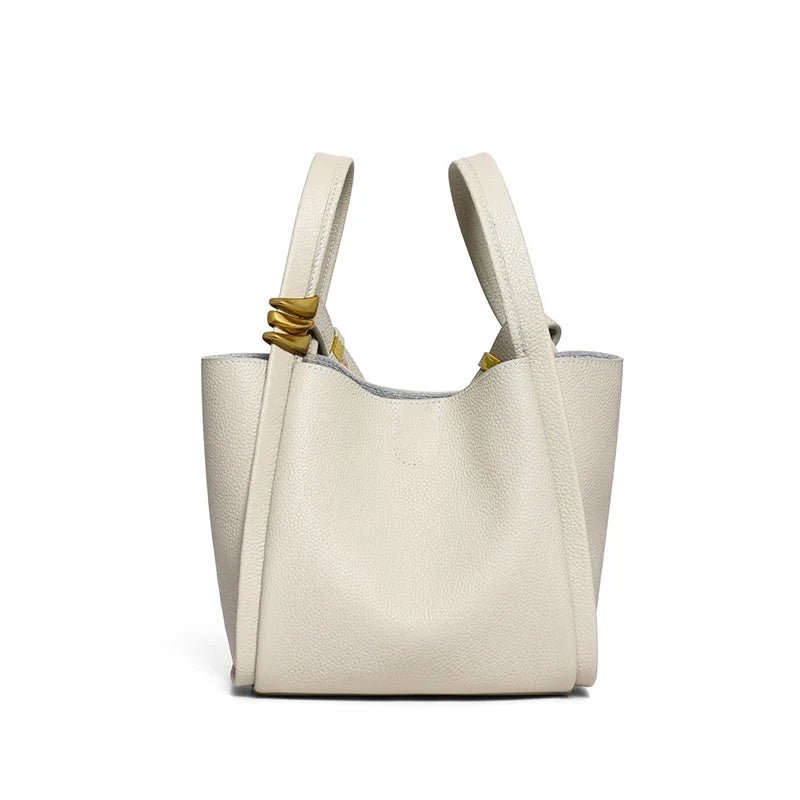 Genuine leather bucket shoulder bag – view 5