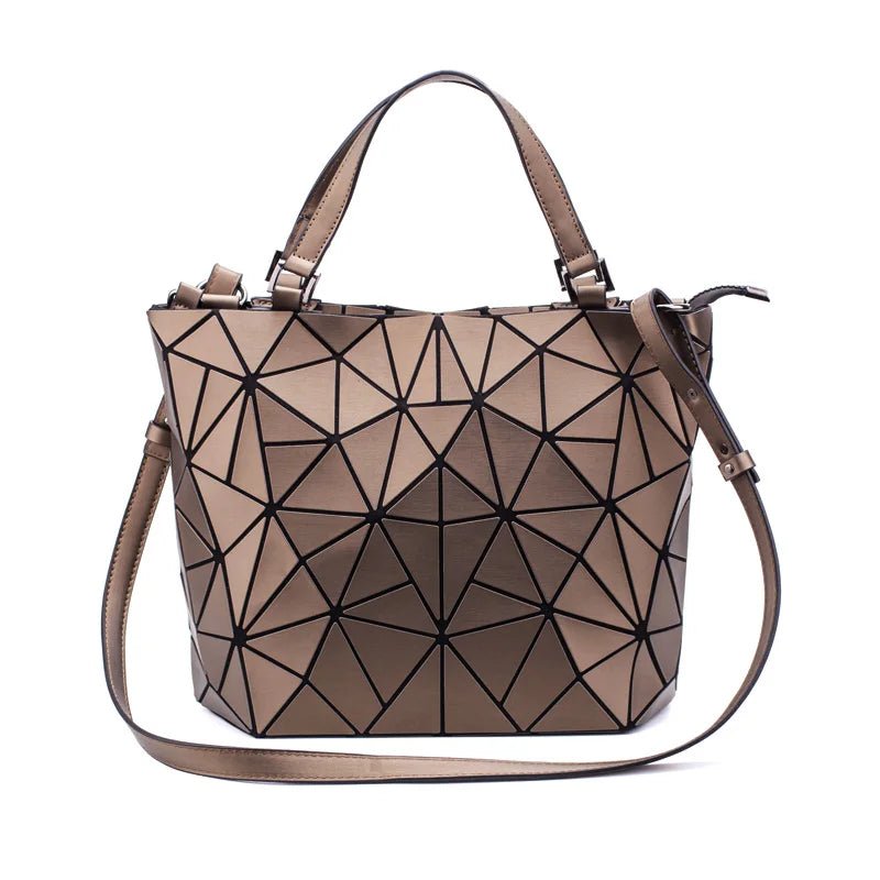 Geometric diamond handbag in Coffee