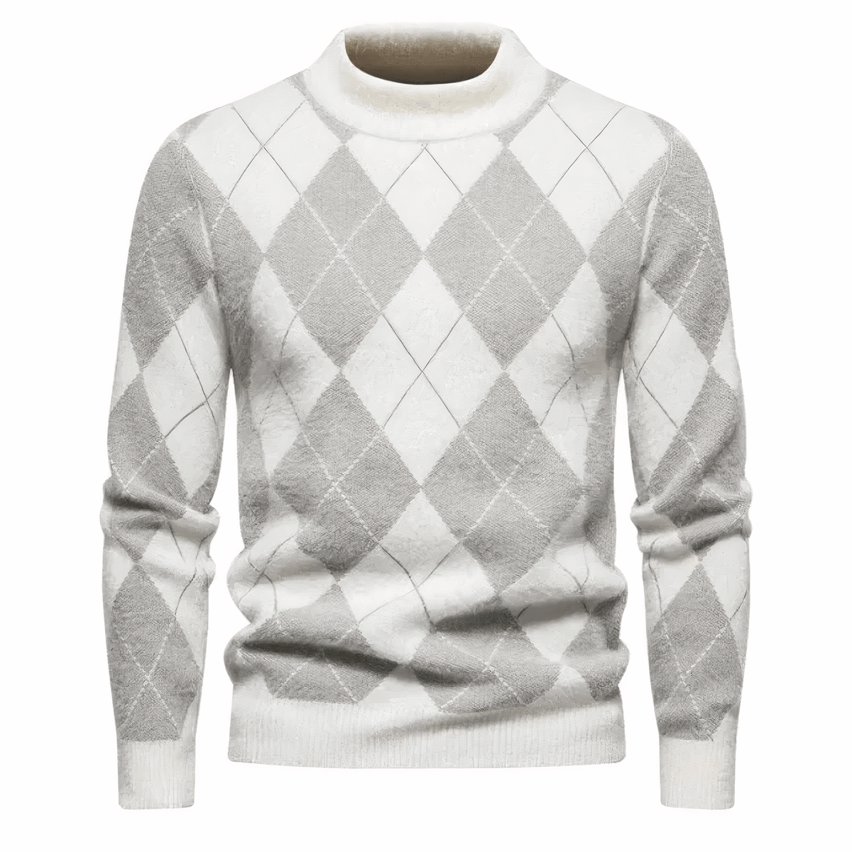 Men's classic crew neck sweater in Light Grey – view 3