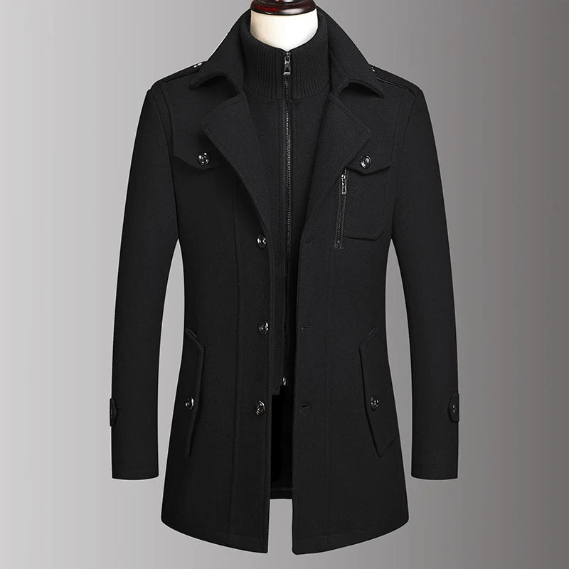Men's double-collar wool coat – view 3