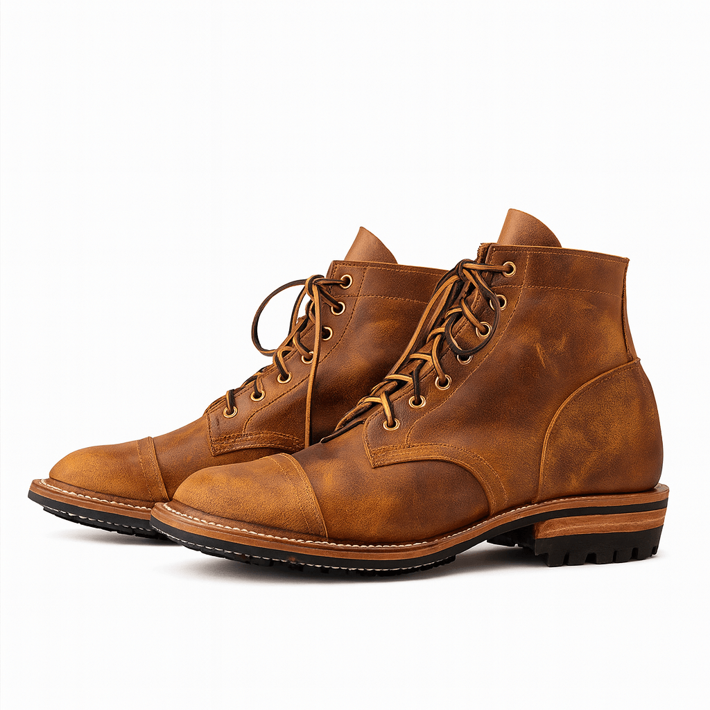 Men's lace-up leather ankle boots