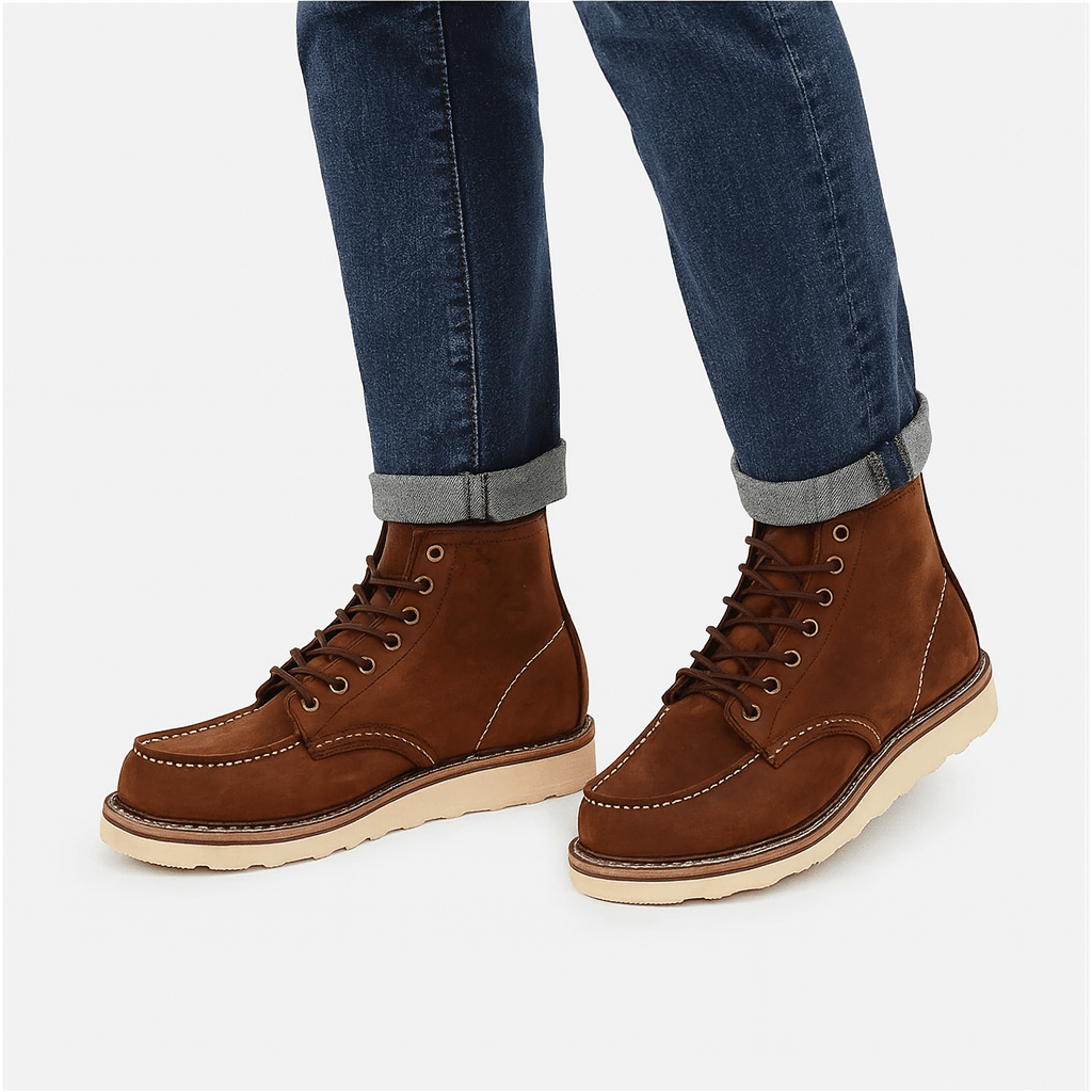 Men's lace-up leather ankle boots with padded insole – view 3