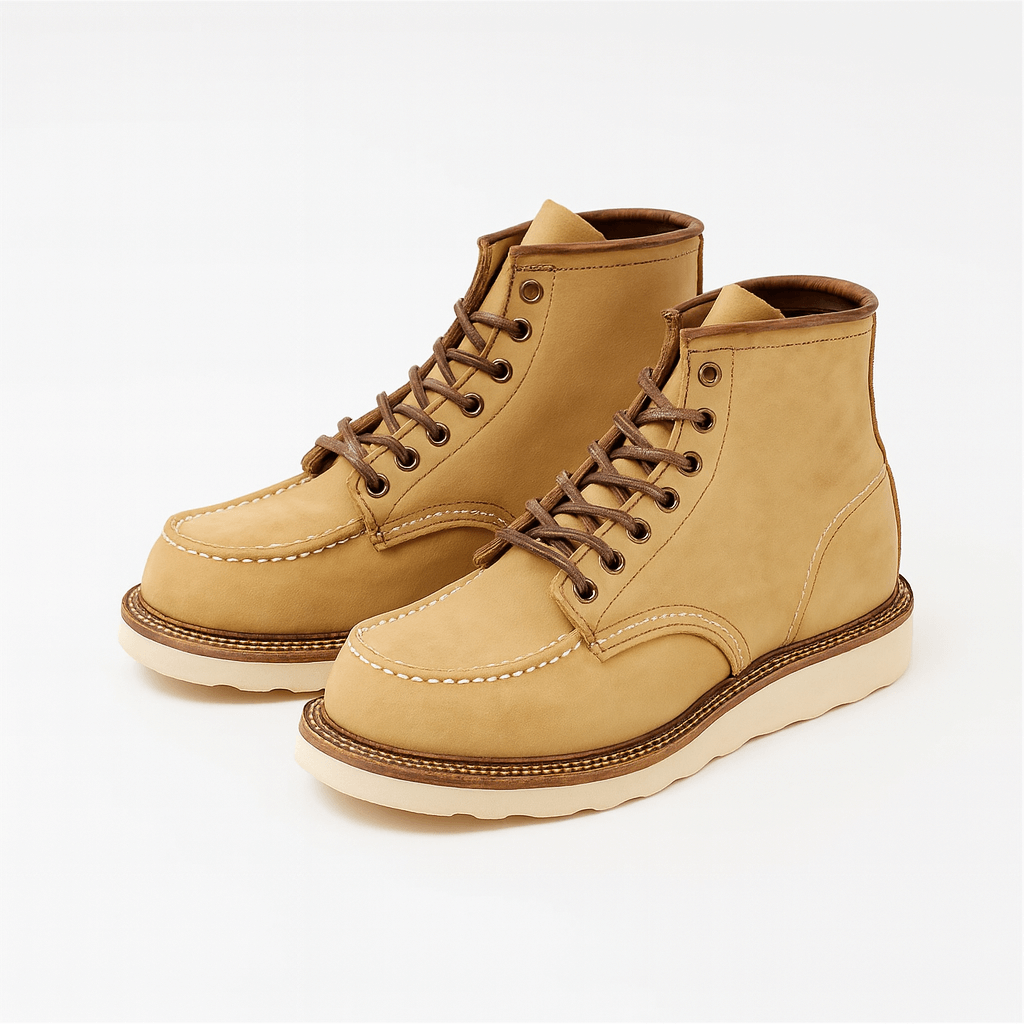 Men's lace-up leather ankle boots with padded insole in Khaki – view 4