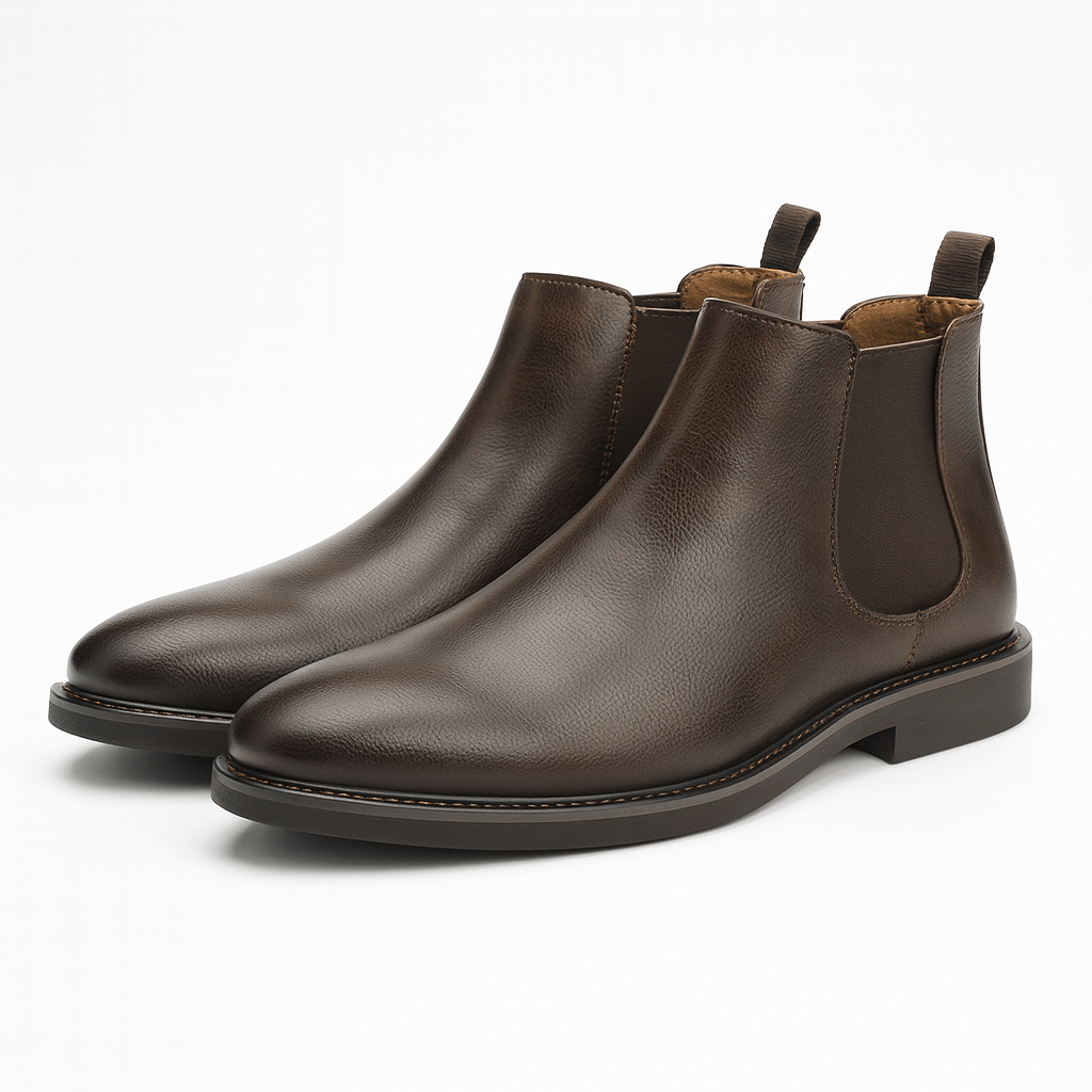 Men's leather Chelsea boots in Dark Brown – view 4