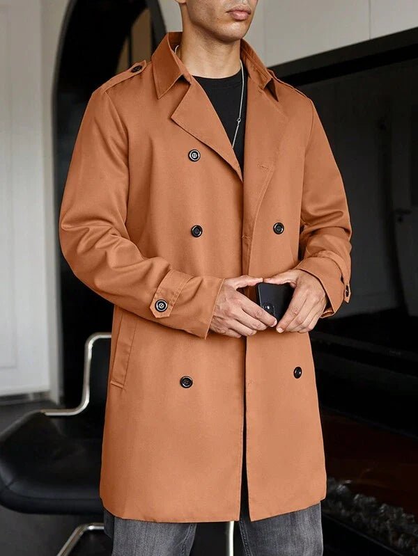 Men's long camel coat – view 2