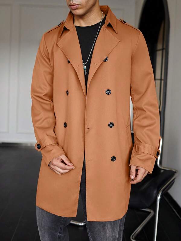 Men's long camel coat – view 4