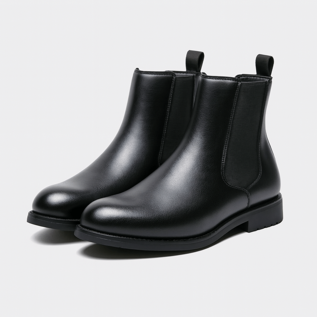 Men's minimalist Chelsea boots in Black – view 4