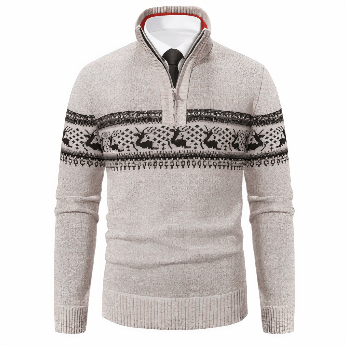 Men's roll-neck sweater in Beige