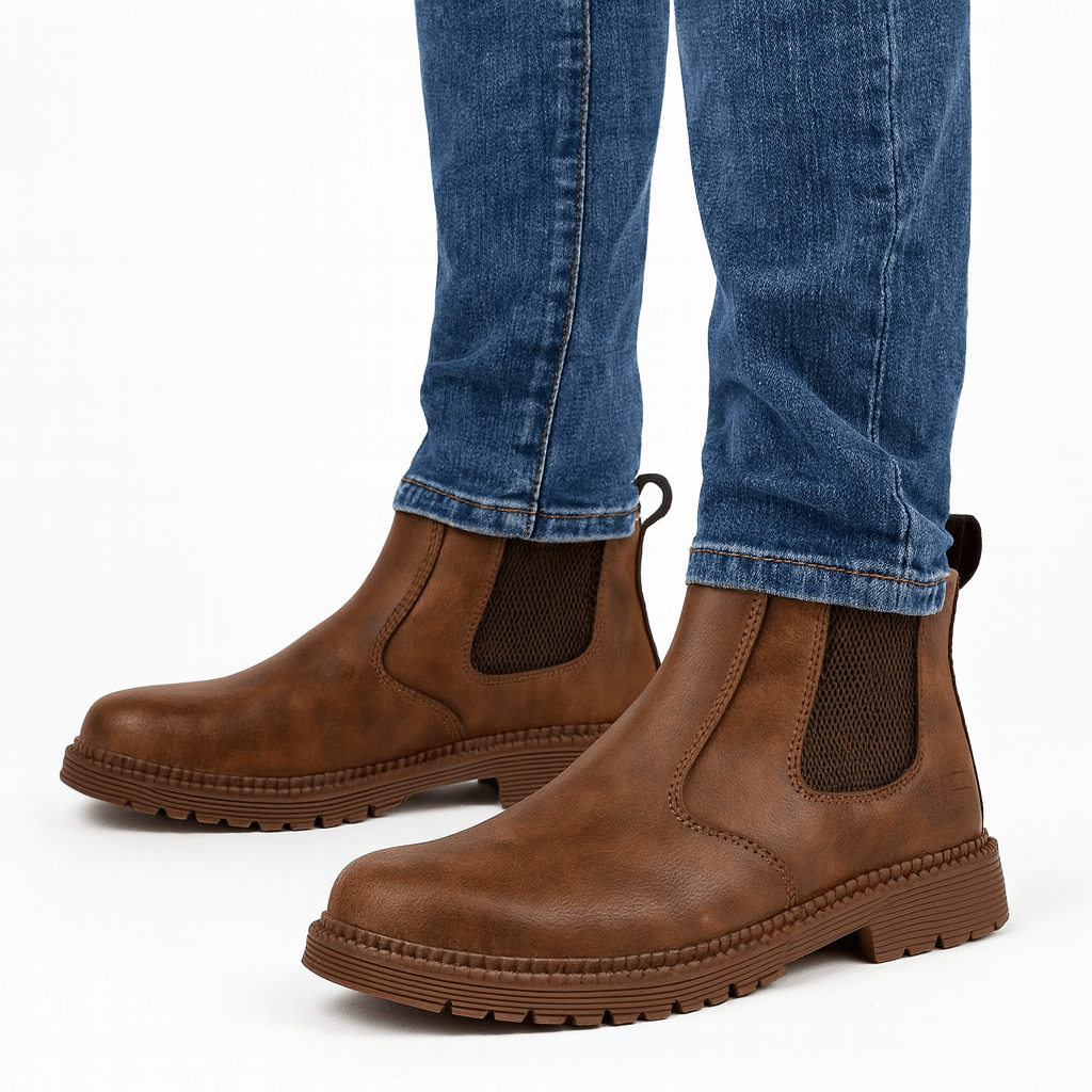 Men's slip-on leather Chelsea boots – view 3