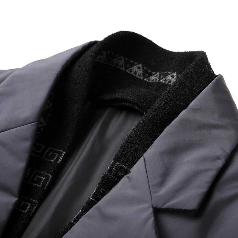 Men's winter down jacket with detachable collar – view 2