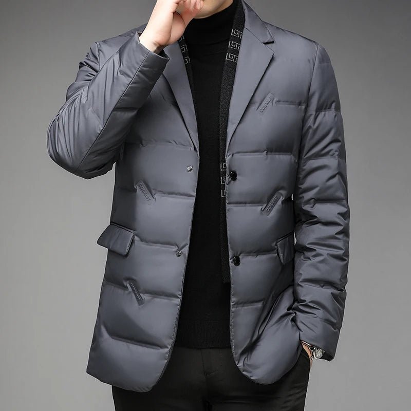 Men's winter down jacket with detachable collar – view 6