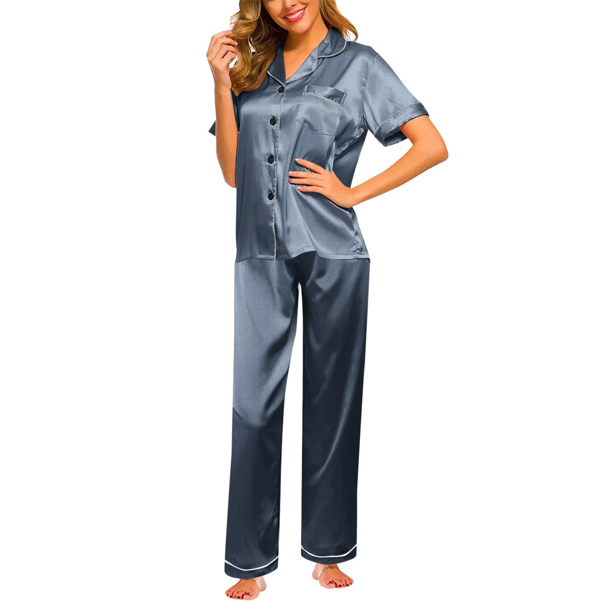 Seraphina women's satin silk pyjamas – view 6