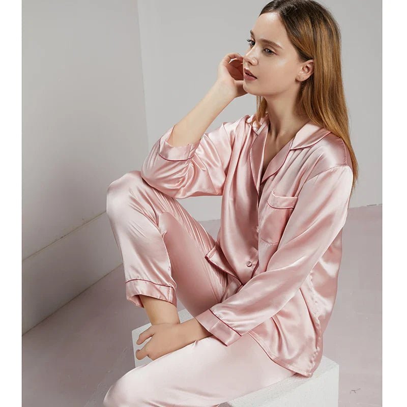 Vivienne women's pure silk pyjamas in Pink