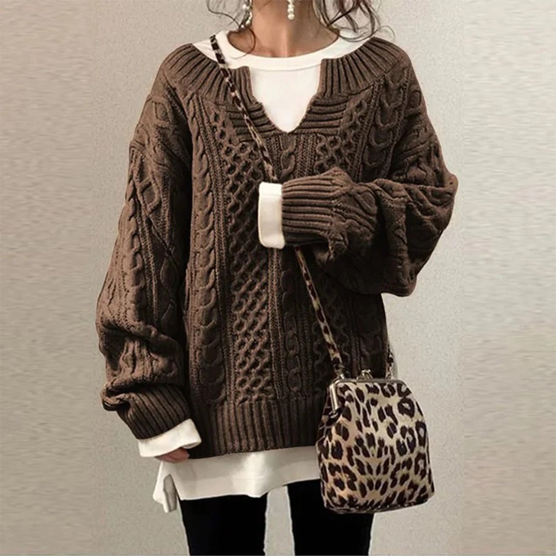 Women's casual knit jumper in Brown – view 2