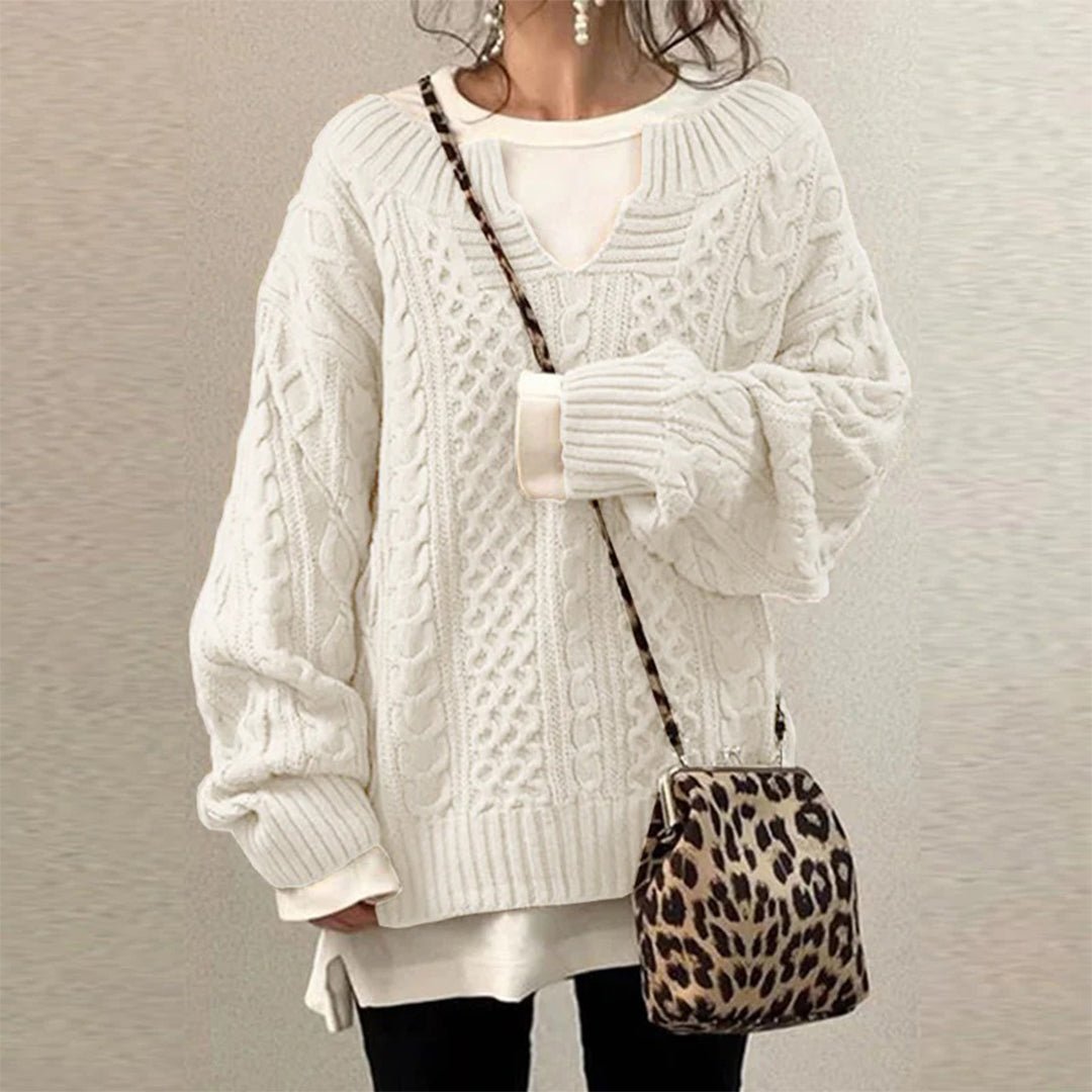 Women's casual knit jumper in White