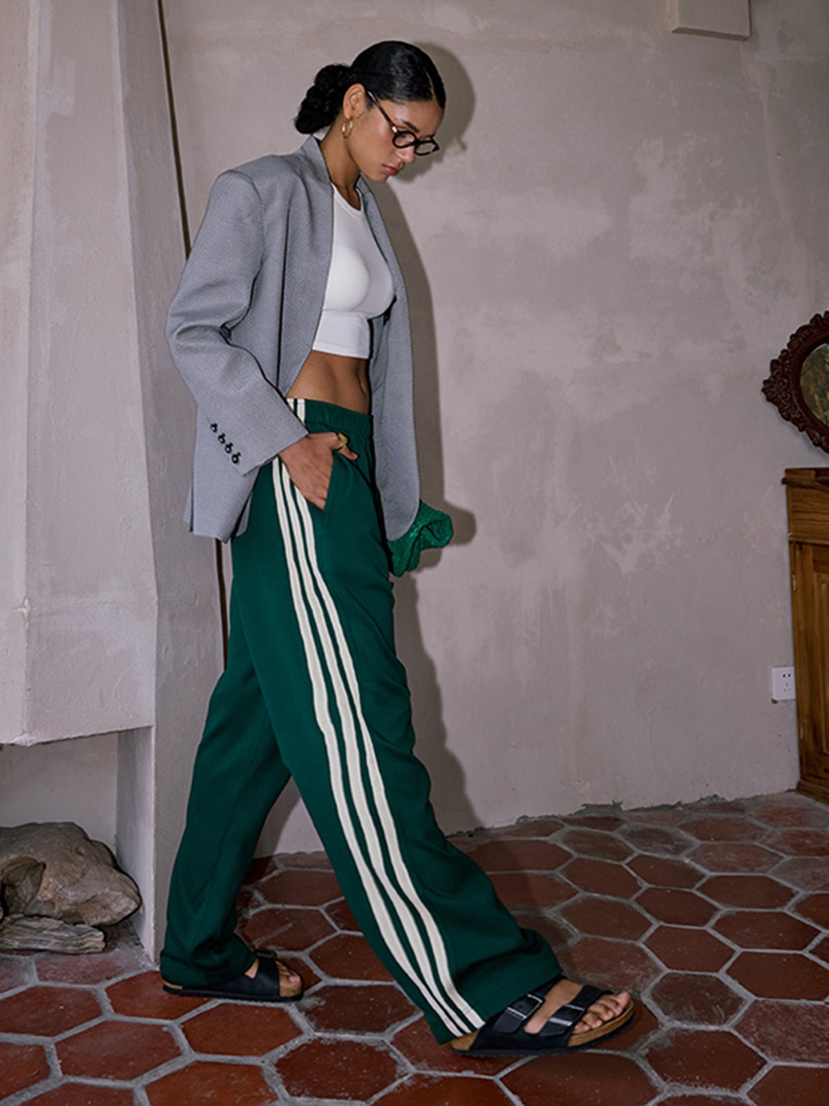 Women's patchwork striped trousers – view 9