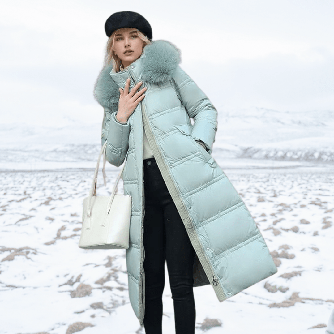 Women's winter coat in Blue – view 3