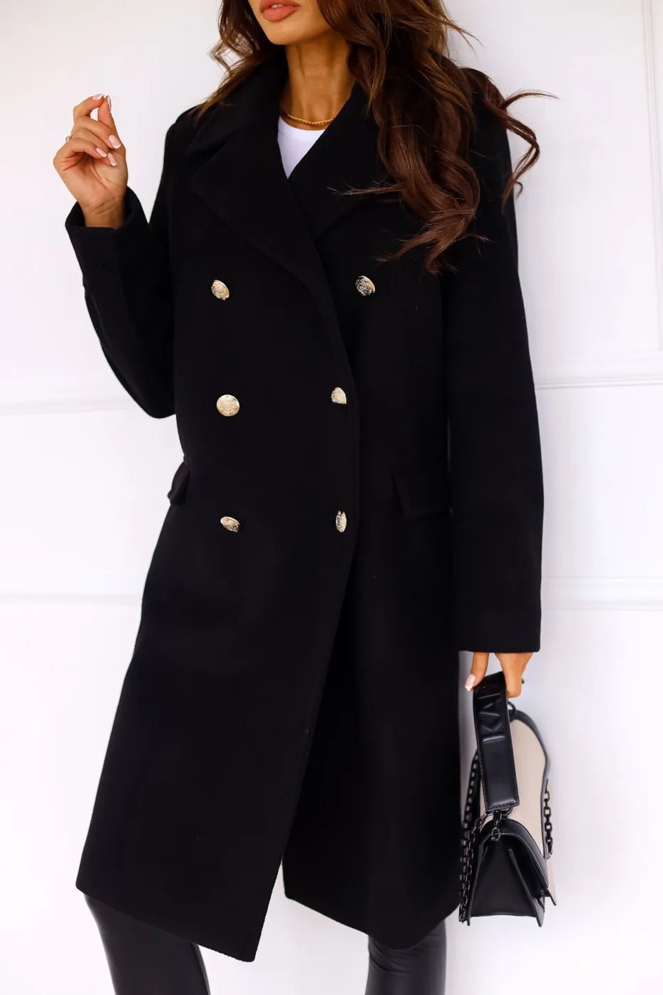 Women's winter trench coat in Black