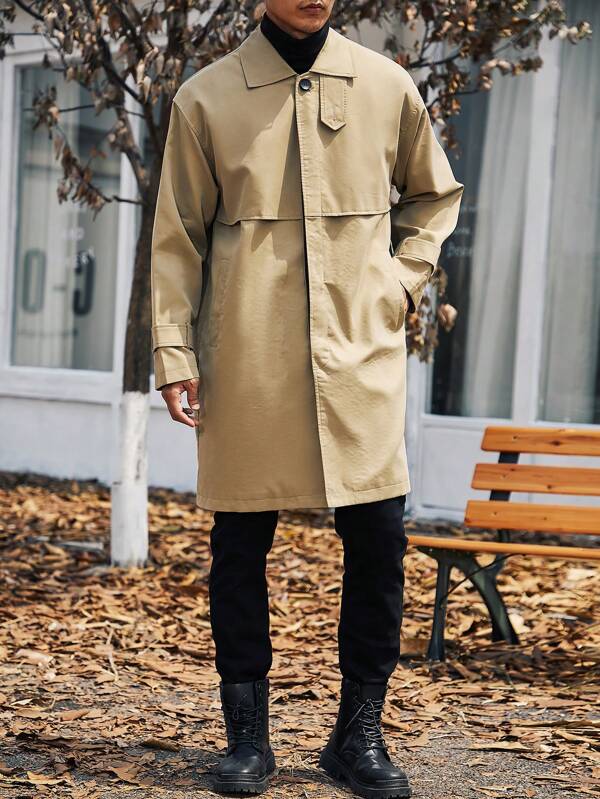 Beige Trenchcoat til Mænd – Klassisk, Let og Alsidig - My Store