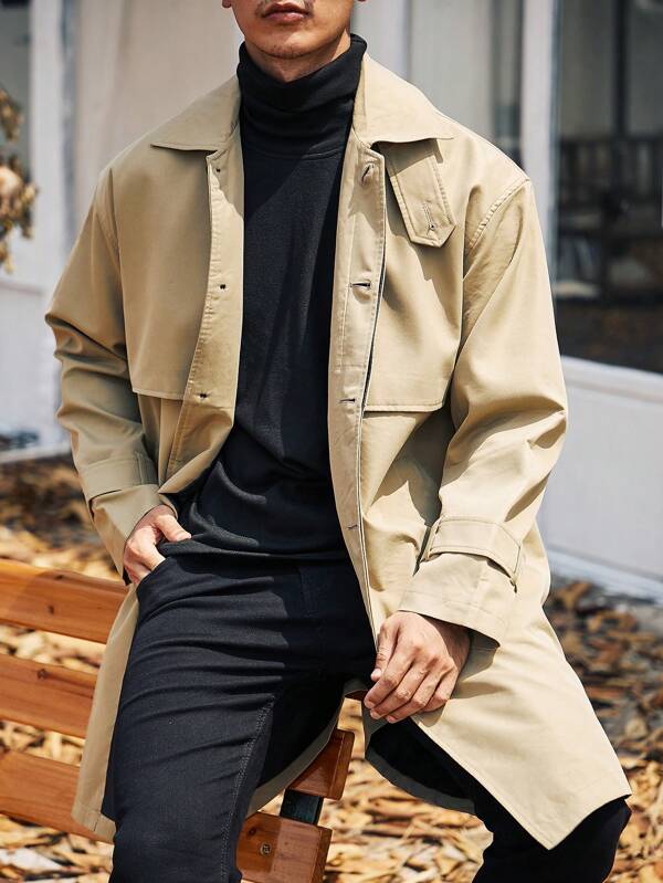 Beige Trenchcoat til Mænd – Klassisk, Let og Alsidig - My Store