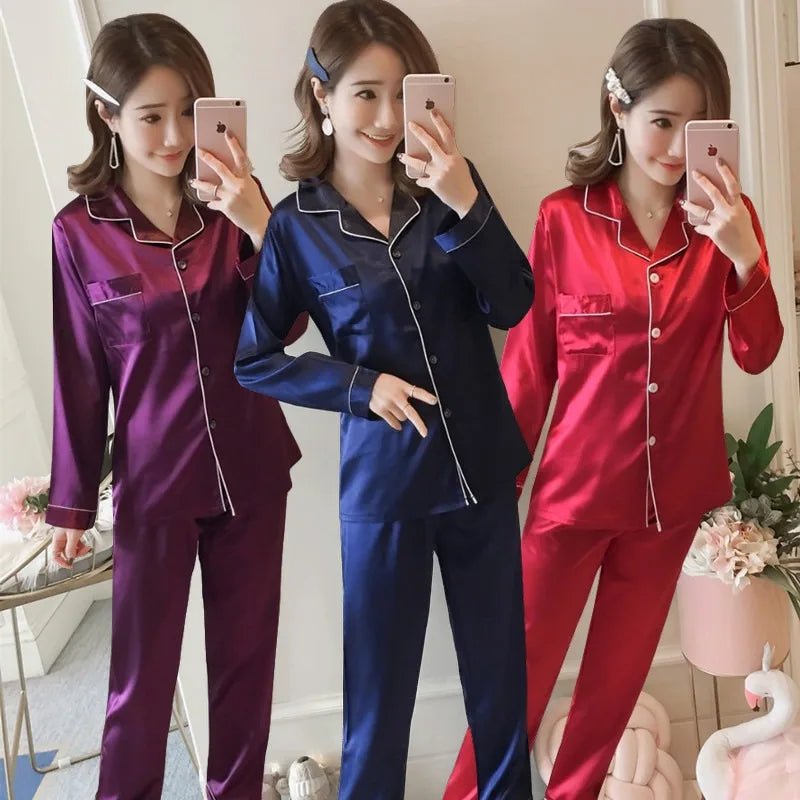 Aurora Satin Silke Pyjamas til Kvinder – Luksuriøs Komfort og Elegance - My Store