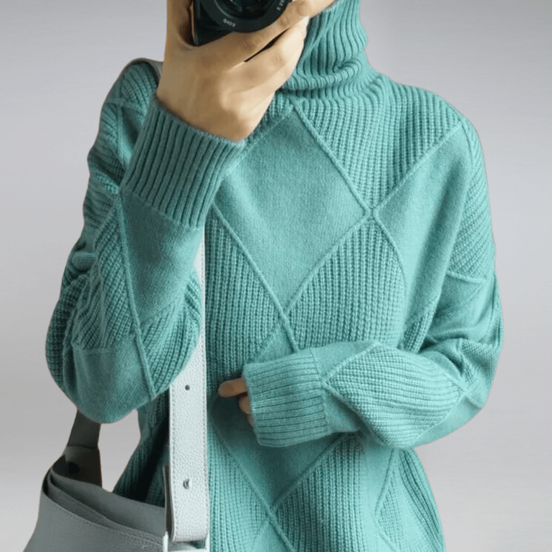 Elena women's cashmere roll-neck sweater – view 9