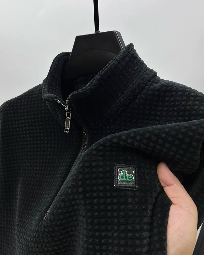 Ethan men's alpaca wool sweater in Black – view 2