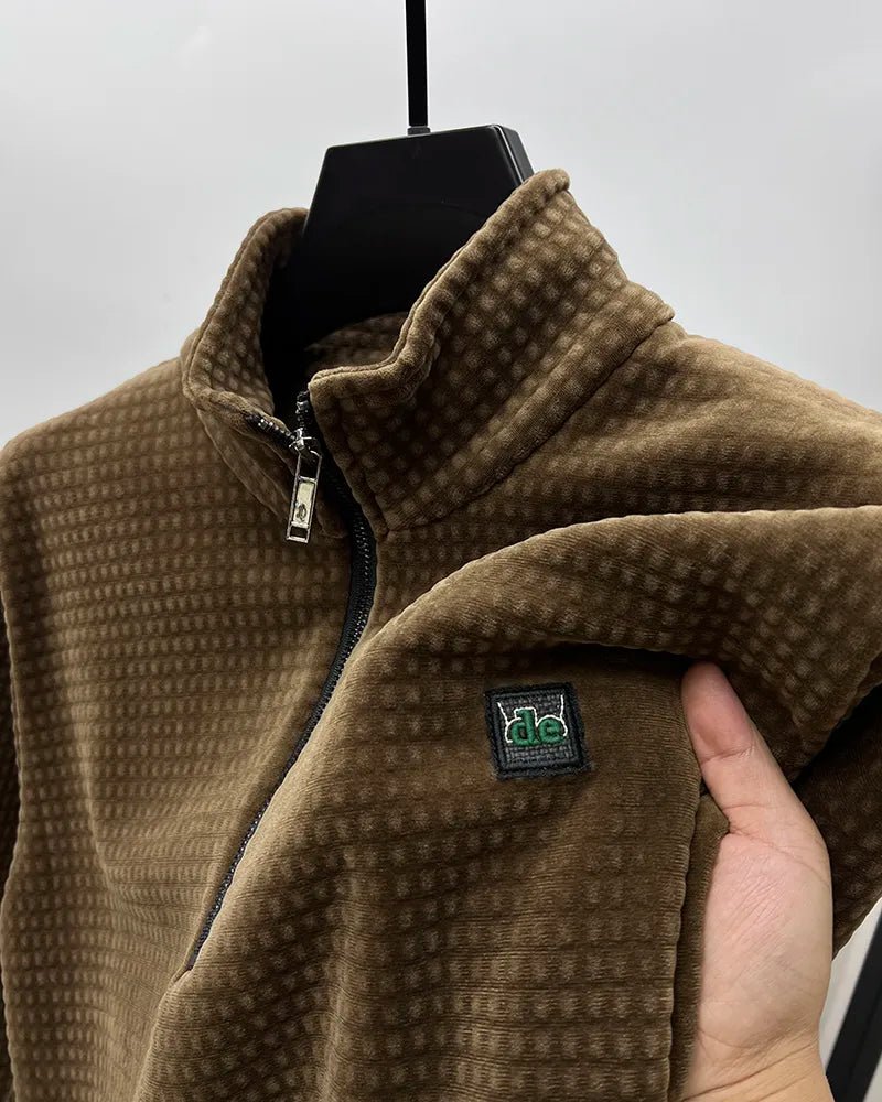 Ethan men's alpaca wool sweater in Brown – view 3