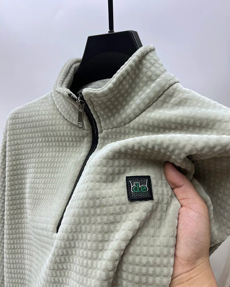Ethan men's alpaca wool sweater in Grey – view 4