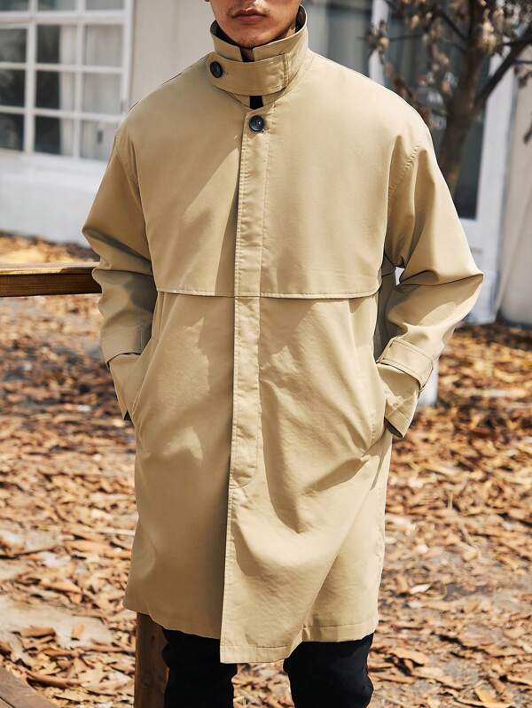 Men's beige trench coat in Beige