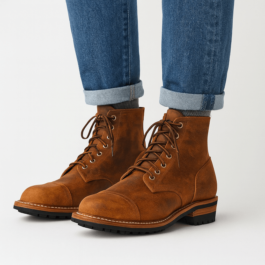 Men's lace-up leather ankle boots – view 3