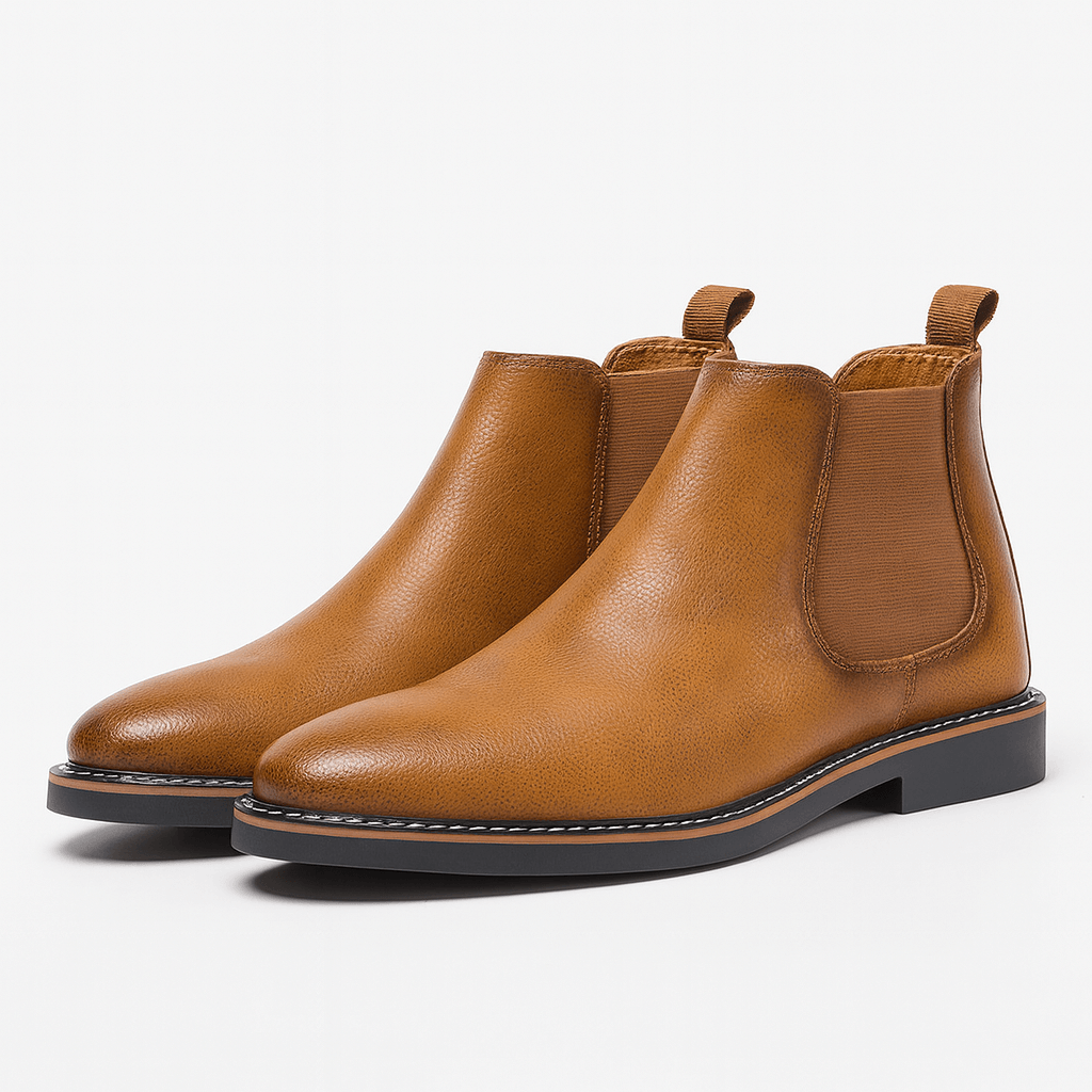 Men's leather Chelsea boots in Brown – view 6