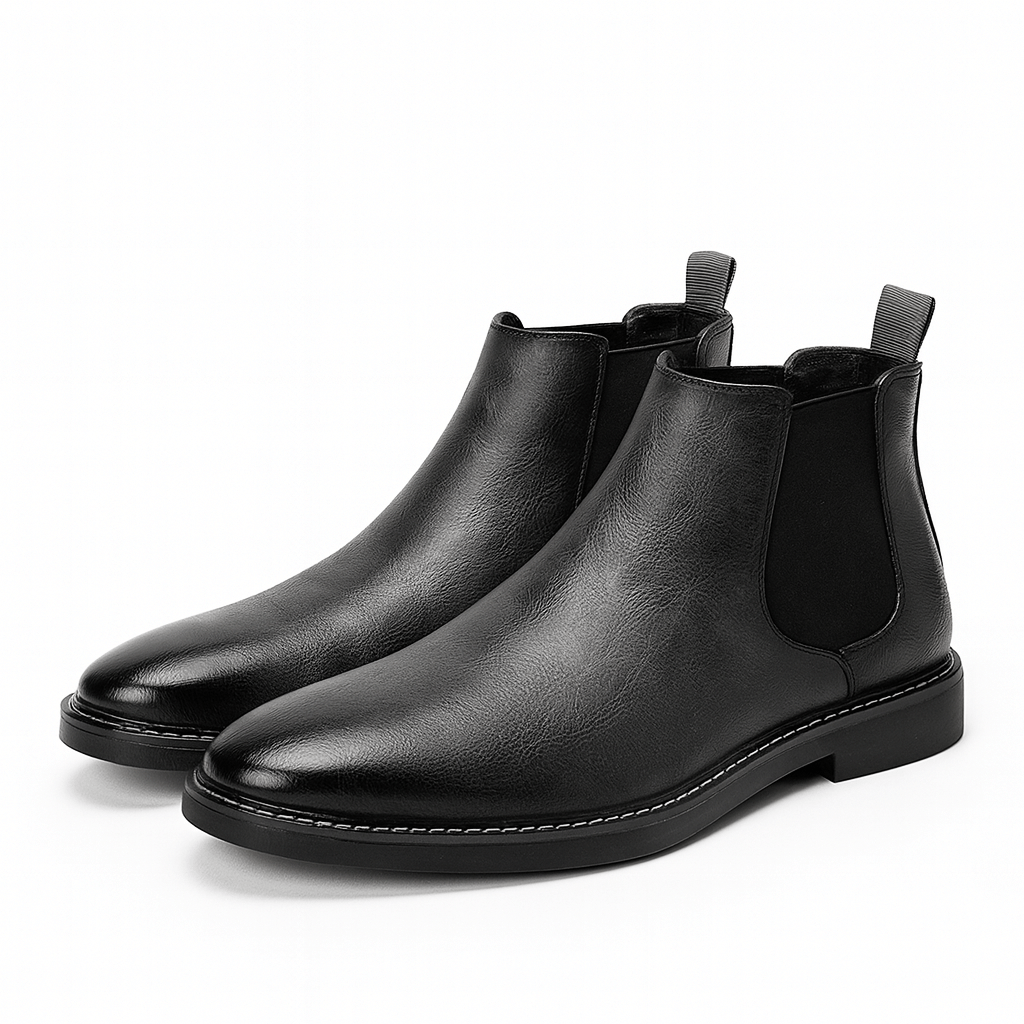 Men's leather Chelsea boots in Grey – view 5