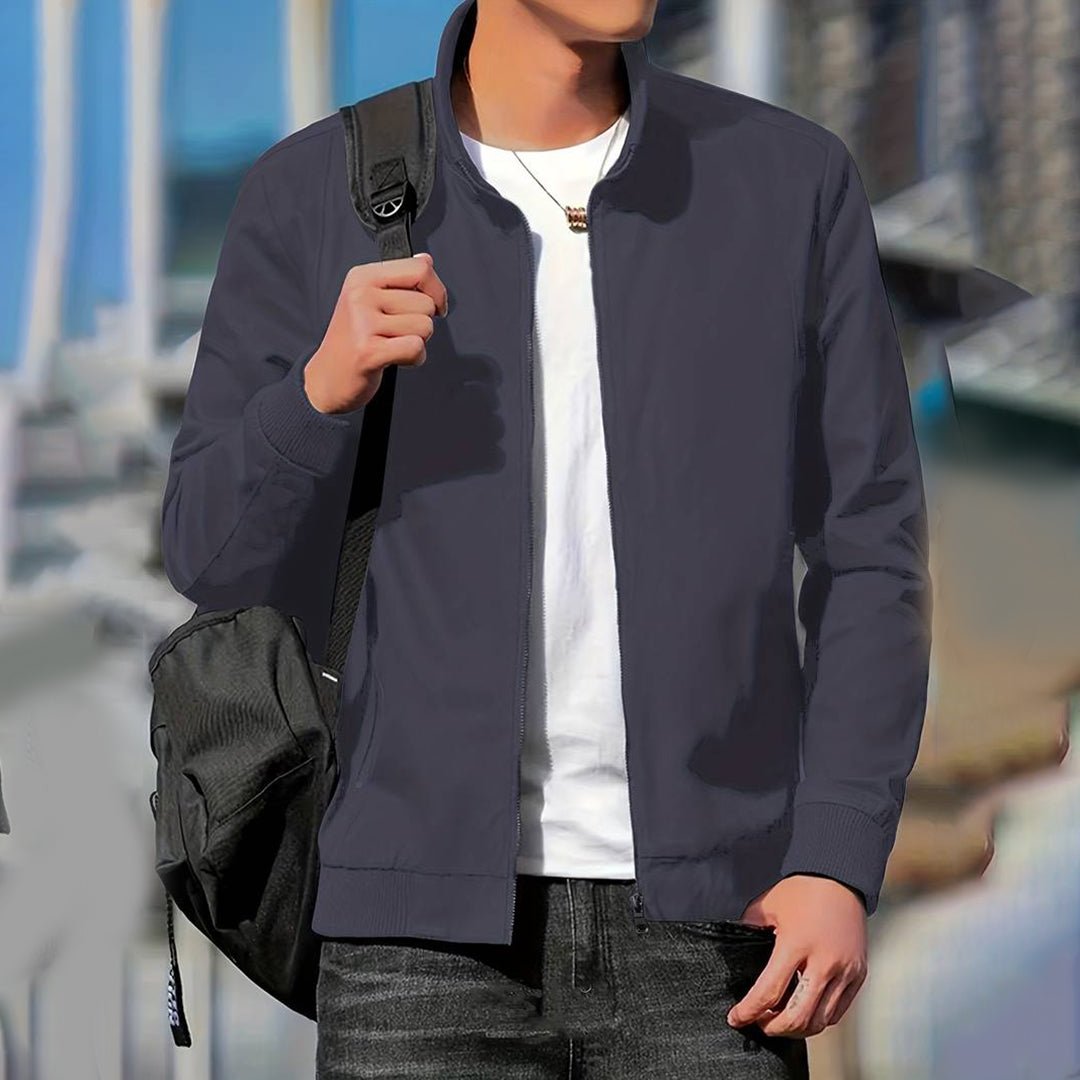 Men's lightweight bomber jacket in Blue – view 3