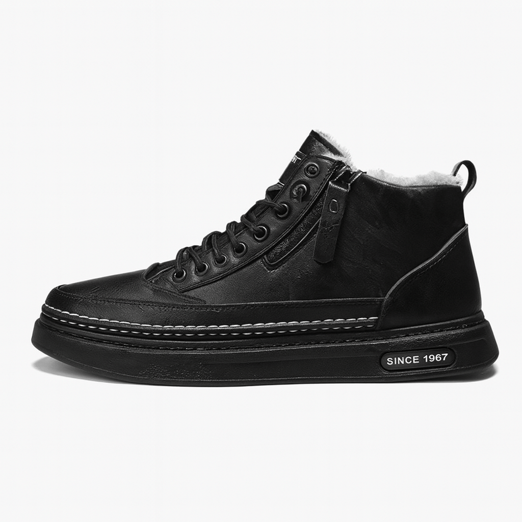 Men's lined winter ankle boots with side zip – view 2