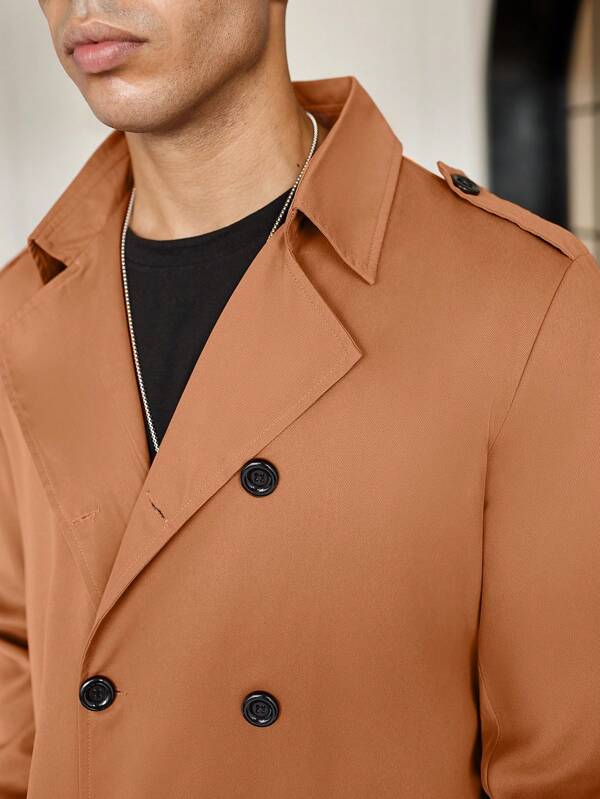 Men's long camel coat – view 7