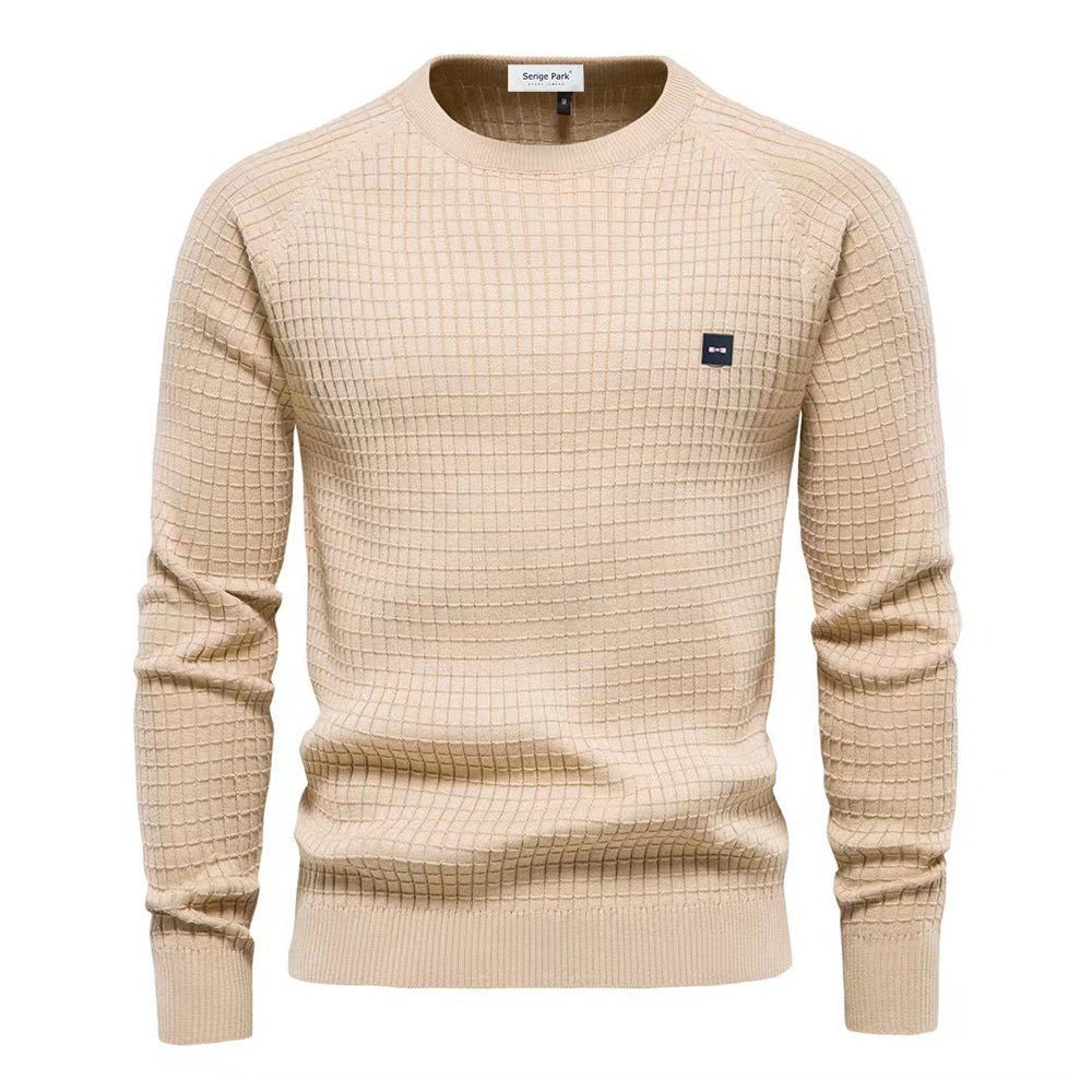 Men's modern knit sweater in Apricot – view 3