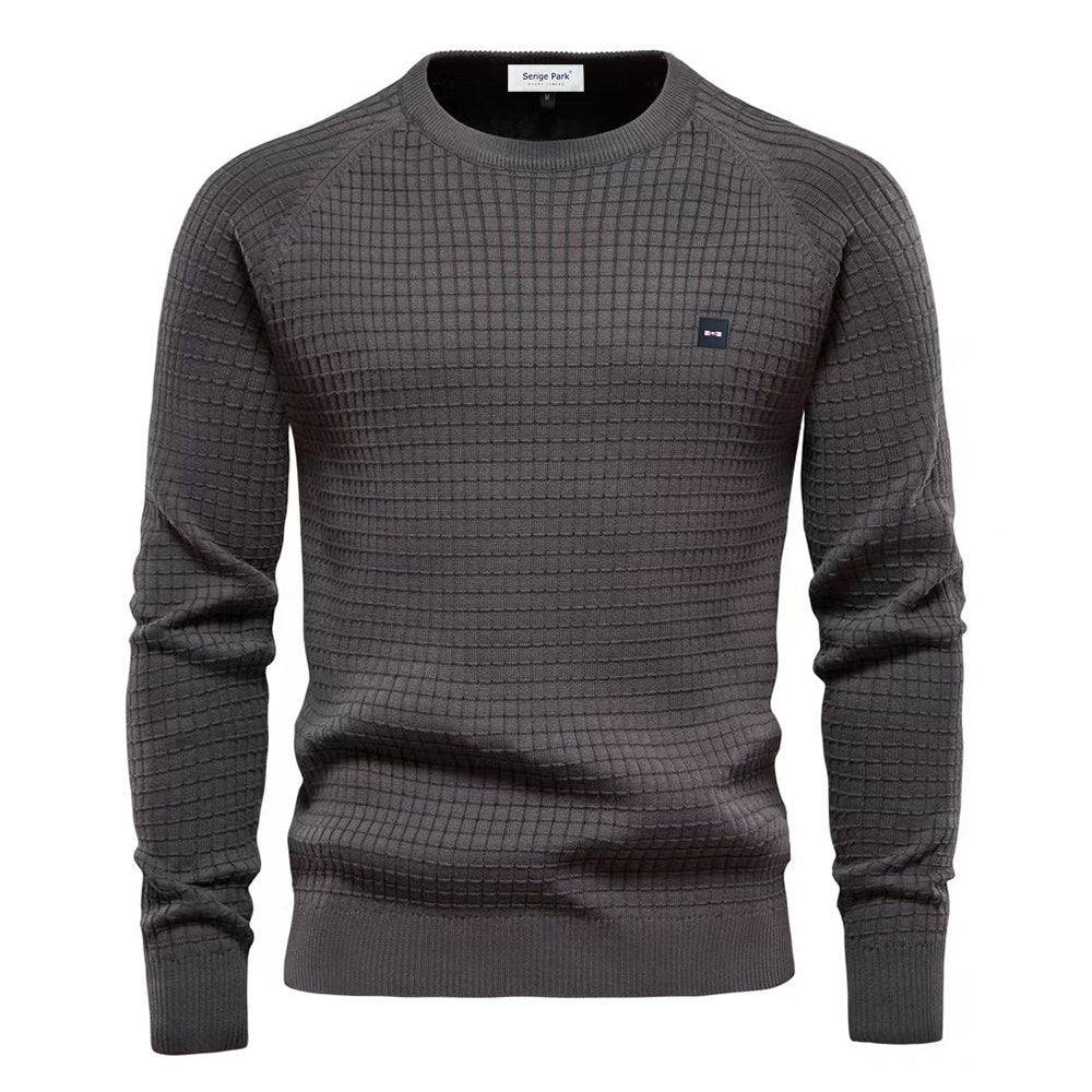 Men's modern knit sweater in Dark Grey – view 2