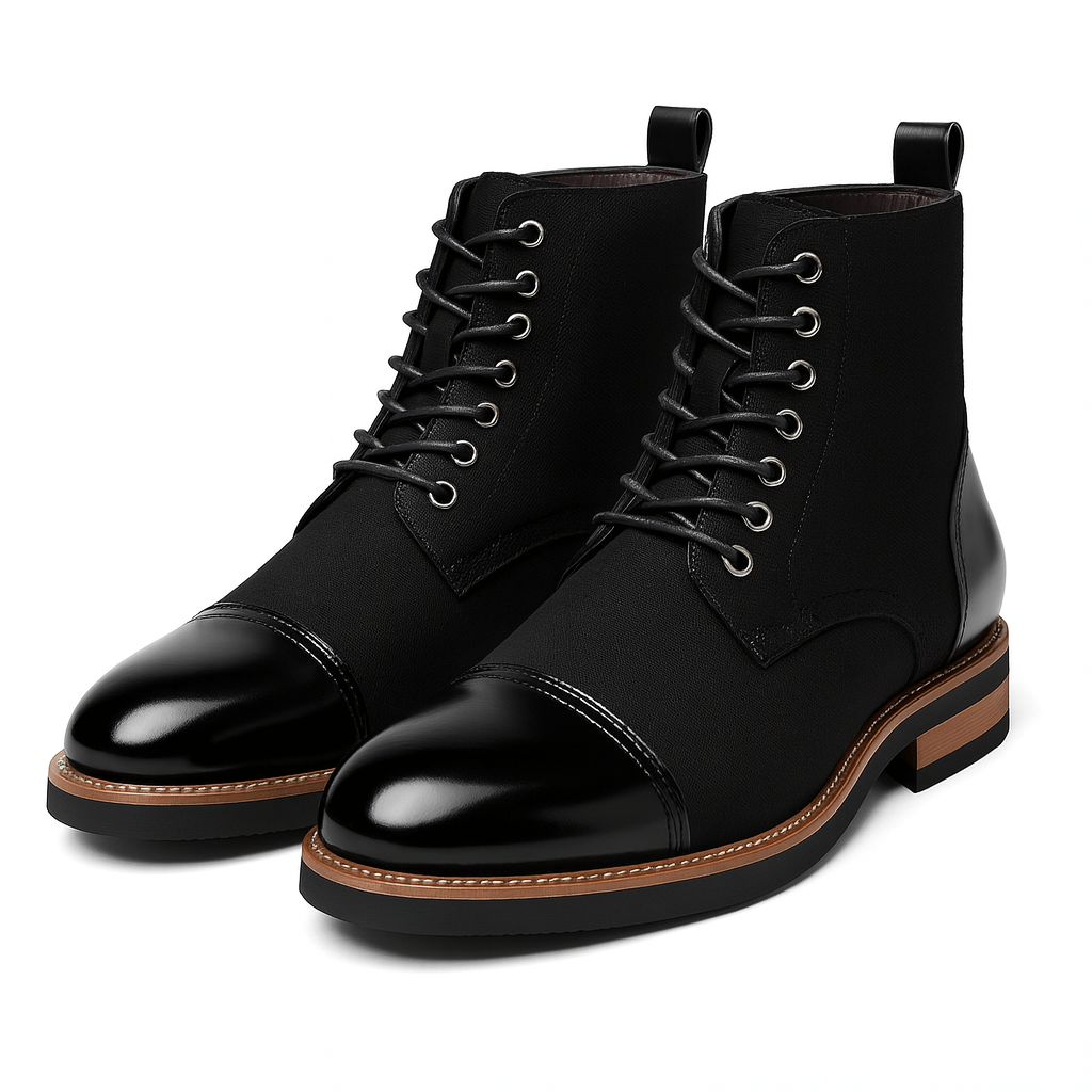 Men's Oxford leather boots in Black – view 4