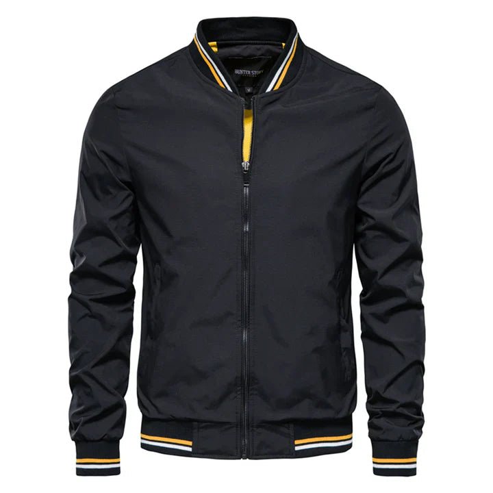 Men's slim fit bomber jacket in Black – view 2
