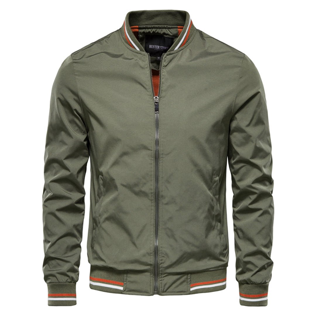 Men's slim fit bomber jacket in Olive