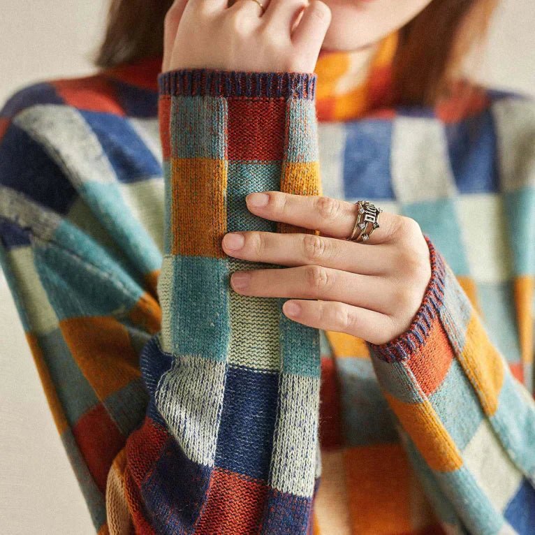Patchwork cashmere roll-neck sweater – view 2