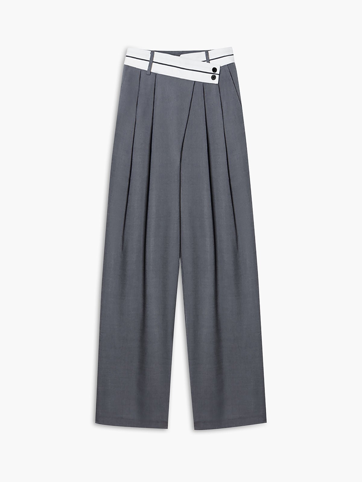 Women's asymmetric wide-leg trousers in Grey – view 6