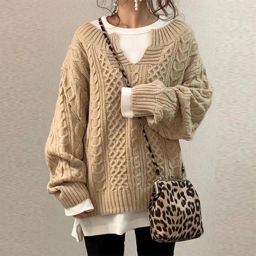 Women's casual knit jumper in Khaki – view 5