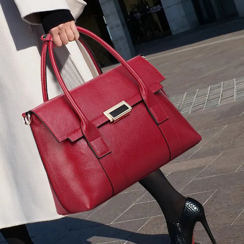 Women's genuine leather briefcase