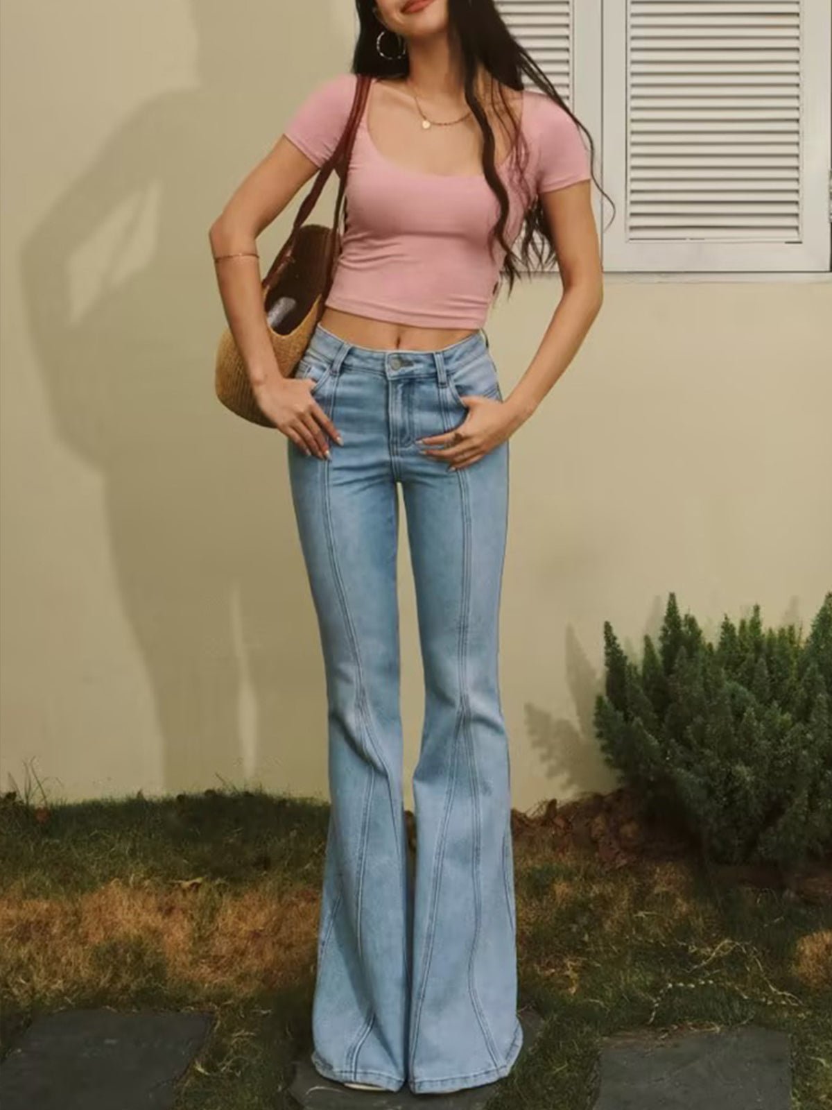 Women's high-waisted flare jeans – view 3